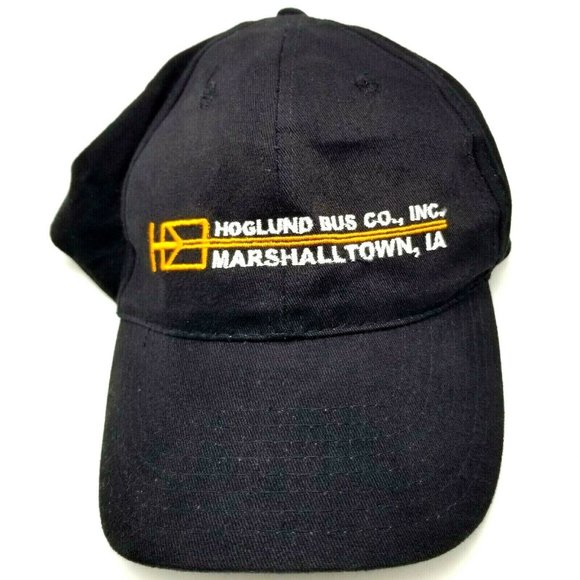 Hoglund School Bus Company Hat Cap Strapback Black Marshalltown Iowa - Picture 1 of 5